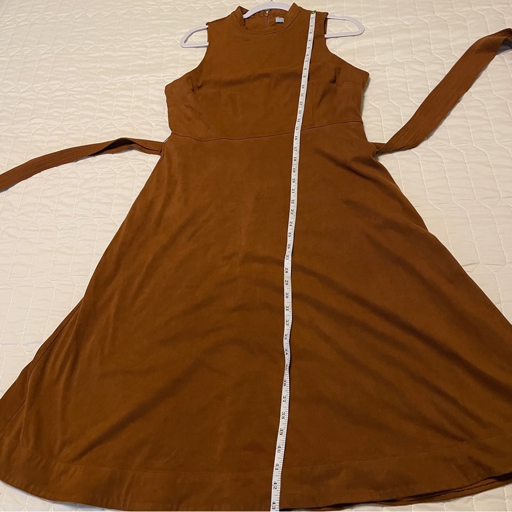 Antonio Melani Kinnon Mock Neck Suede Midi Dress Size 12 - Picture 7 of 10